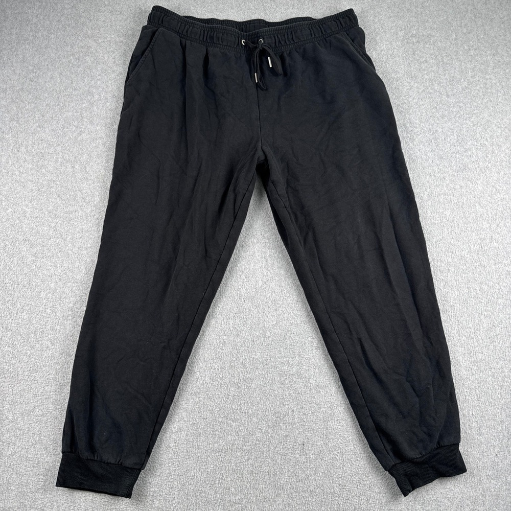 Auden Joggers Womens XL Black Fleece Lined Drawstring Lounge Sweatpants
